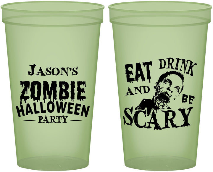 Custom Halloween 22 oz Glow In The Dark Cups - Eat Drink Be Scary | 250003