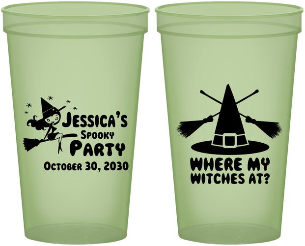 Custom Halloween 22 oz Glow In The Dark Cups - Witches | 250005