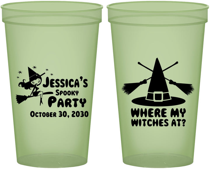 Custom Halloween 22 oz Glow In The Dark Cups - Witches | 250005