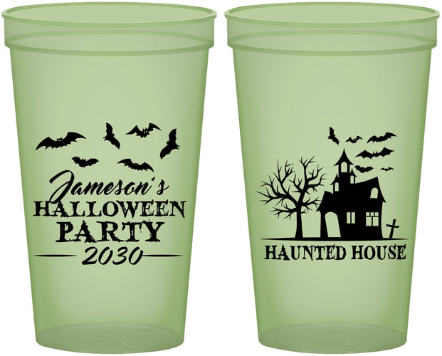 Custom Halloween 22 oz Glow In The Dark Cups - Haunted House | 250006