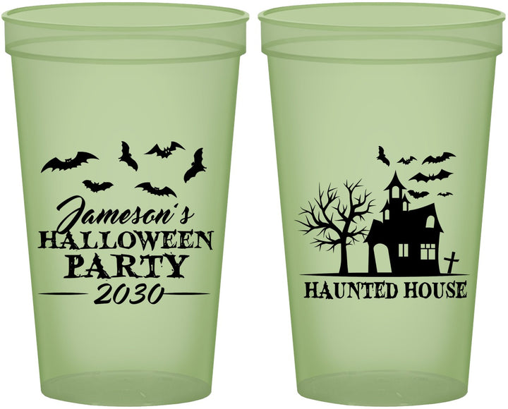 Custom Halloween 22 oz Glow In The Dark Cups - Haunted House | 250006