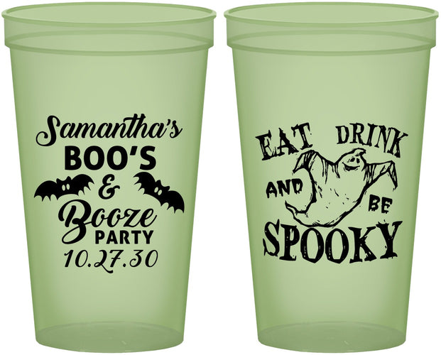 Custom Halloween 22 oz Glow In The Dark Cups - Ghost Spooky Boo | 250007
