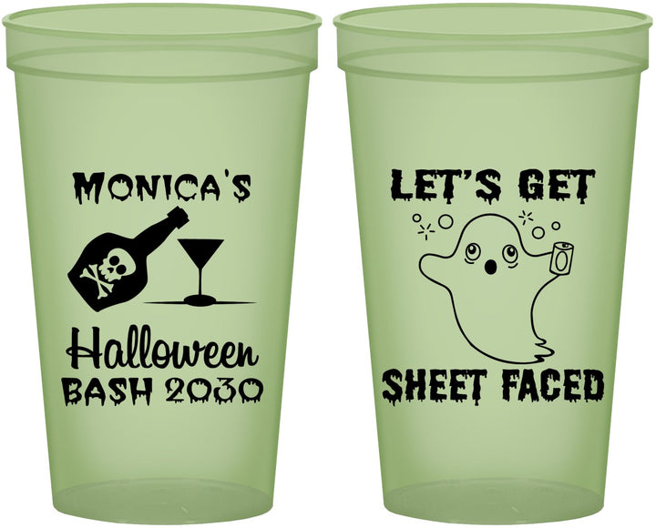 Custom Halloween 22 oz Glow In The Dark Cups - Ghost Sheet Faced | 250009