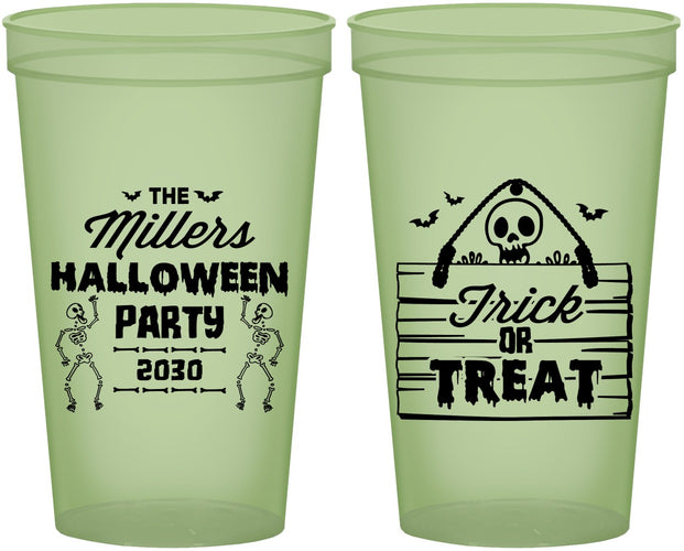 Custom Halloween 22 oz Glow In The Dark Cups - Trick Or Treat | 250010