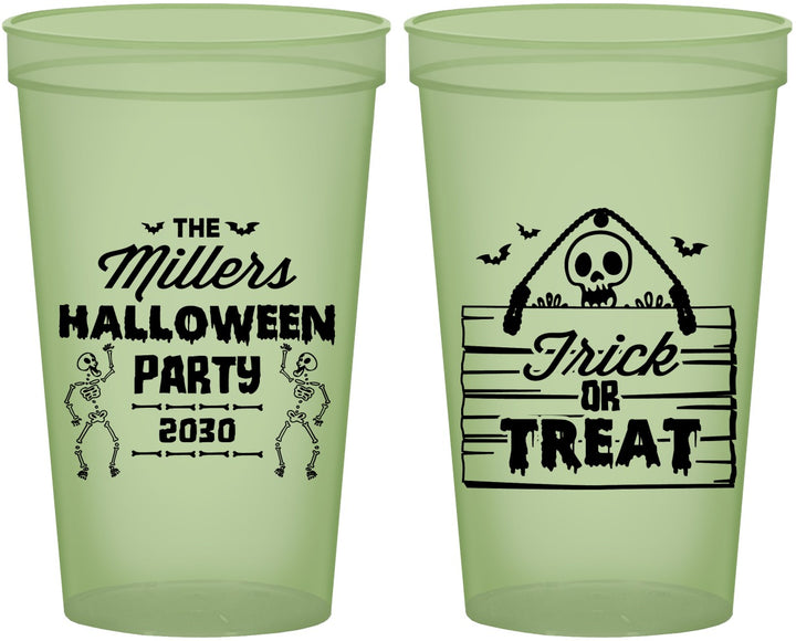 Custom Halloween 22 oz Glow In The Dark Cups - Trick Or Treat | 250010
