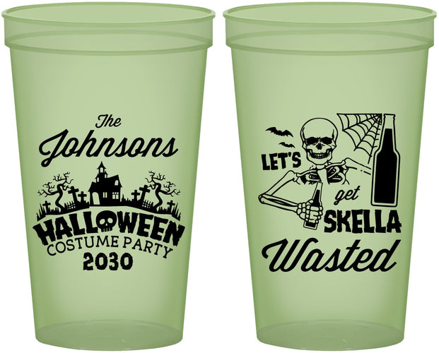 Custom Halloween 22 oz Glow In The Dark Cups - Skellawasted Skeleton | 250014