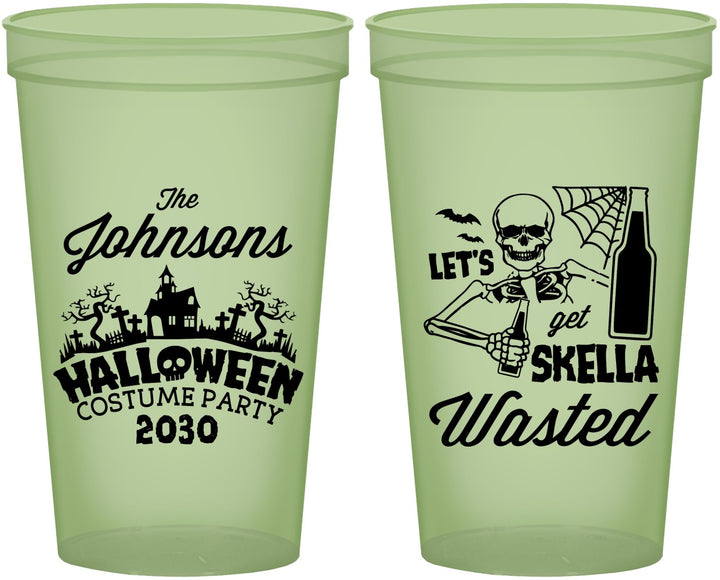 Custom Halloween 22 oz Glow In The Dark Cups - Skellawasted Skeleton | 250014