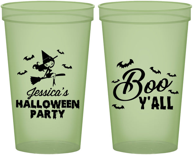 Custom Halloween 22 oz Glow In The Dark Cups - Witch Boo | 250015