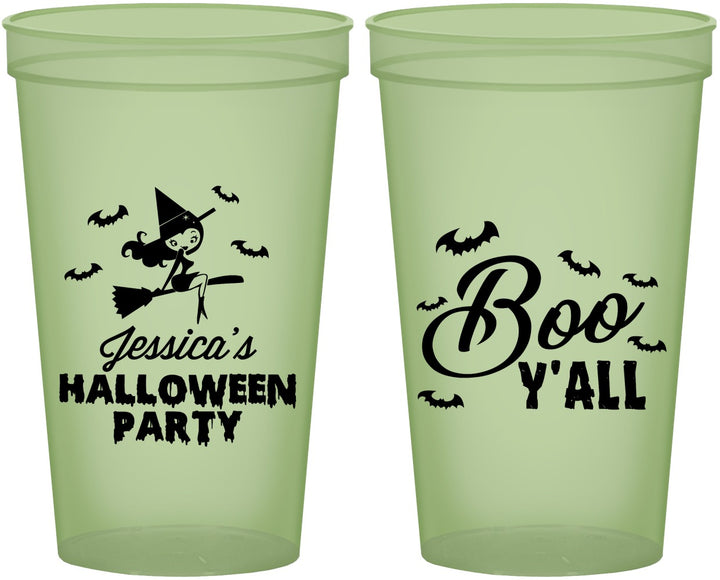 Custom Halloween 22 oz Glow In The Dark Cups - Witch Boo | 250015