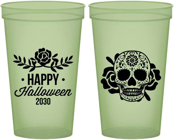 Custom Halloween 22 oz Glow In The Dark Cups - Sugar Skull | 250020