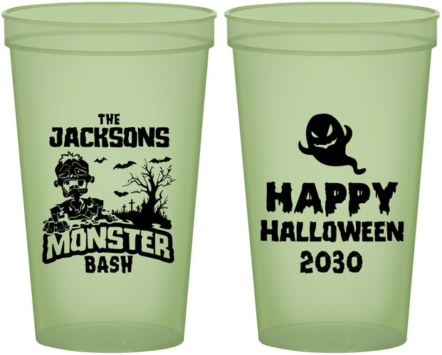 Custom Halloween 22 oz Glow In The Dark Cups - Ghost Monster | 250022