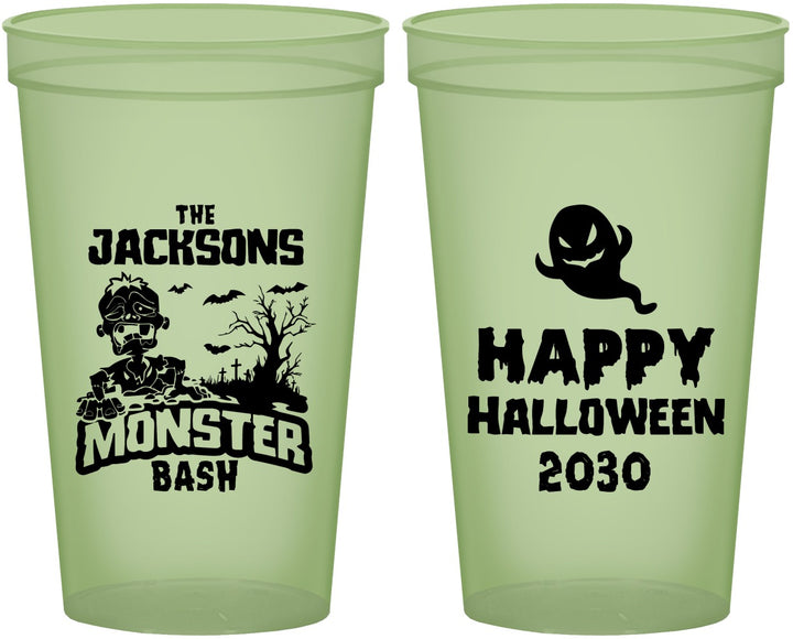 Custom Halloween 22 oz Glow In The Dark Cups - Ghost Monster | 250022