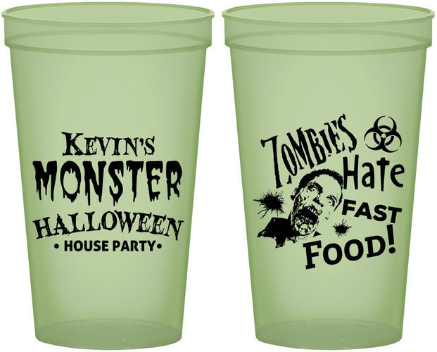 Custom Halloween 22 oz Glow In The Dark Cups - Monster Zombie | 250027