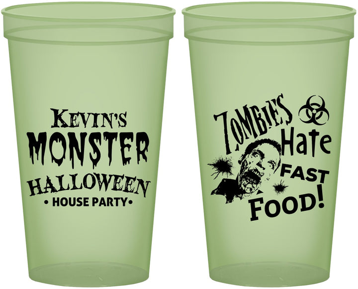 Custom Halloween 22 oz Glow In The Dark Cups - Monster Zombie | 250027