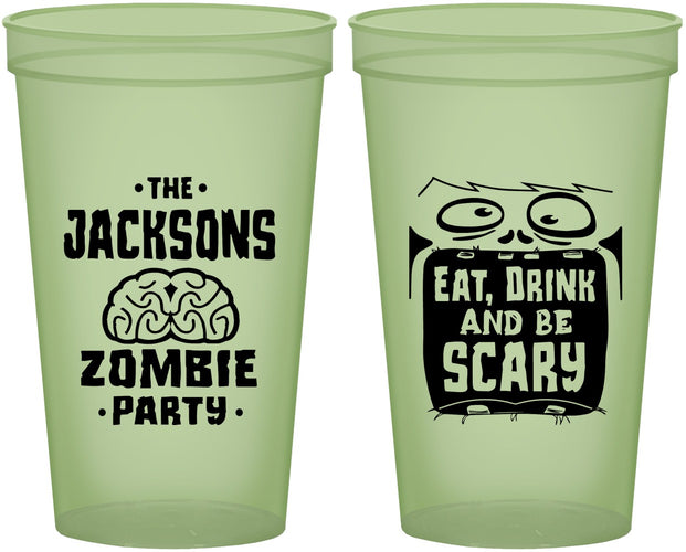 Custom Halloween 22 oz Glow In The Dark Cups - Eat Drink Be Scary | 250028