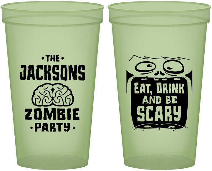 Custom Halloween 22 oz Glow In The Dark Cups - Eat Drink Be Scary | 250028