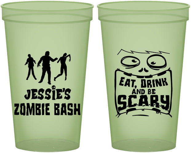 Custom Halloween 22 oz Glow In The Dark Cups - Eat Drink Be Scary | 250029