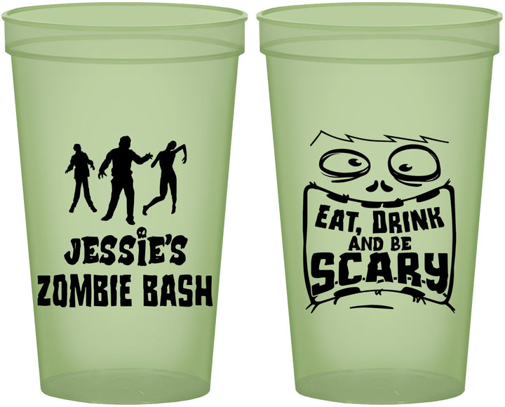Custom Halloween 22 oz Glow In The Dark Cups - Eat Drink Be Scary | 250029