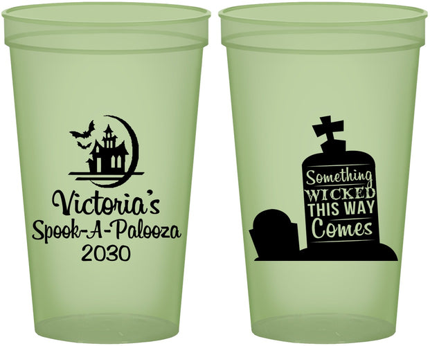 Custom Halloween 22 oz Glow In The Dark Cups - Haunted House | 250031