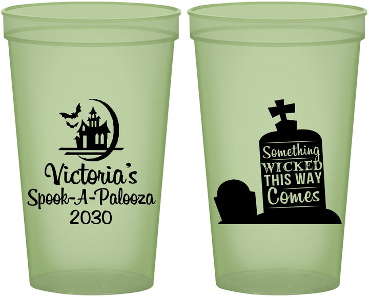 Custom Halloween 22 oz Glow In The Dark Cups - Haunted House | 250031