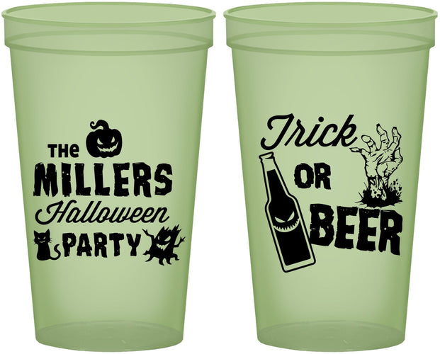 Custom Halloween 22 oz Glow In The Dark Cups - Trick Or Beer | 250032
