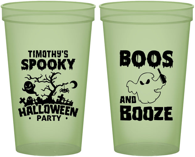 Custom Halloween 22 oz Glow In The Dark Cups - Boos And Booze | 250041