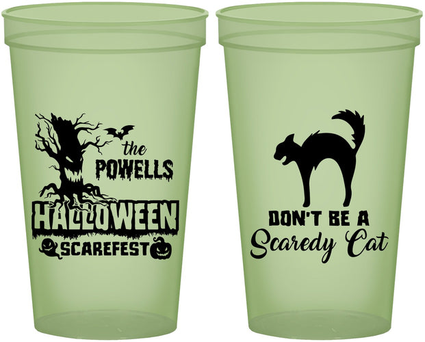 Custom Halloween 22 oz Glow In The Dark Cups - Scaredy Cat | 250055