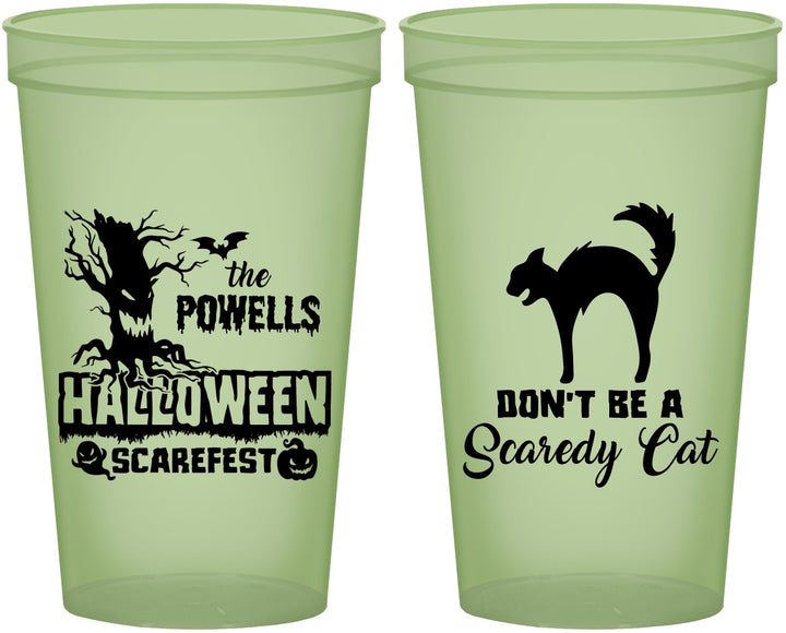 Custom Halloween 22 oz Glow In The Dark Cups - Scaredy Cat | 250055