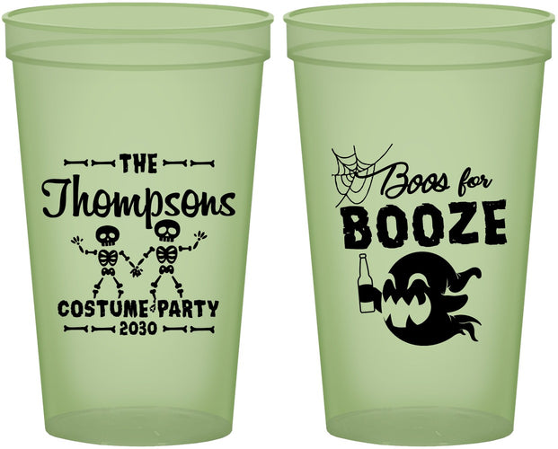 Custom Halloween 22 oz Glow In The Dark Cups - Boos And Booze | 250058