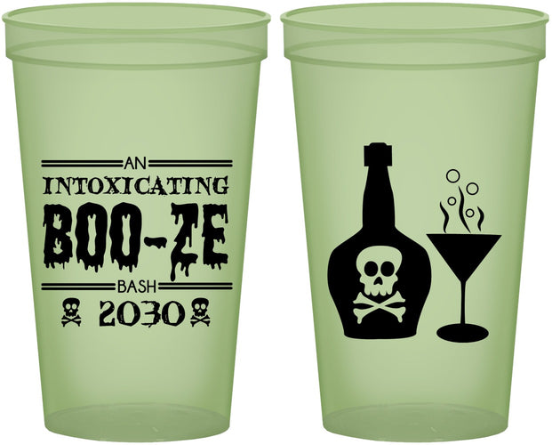 Custom Halloween 22 oz Glow In The Dark Cups - Booze Wine | 250060