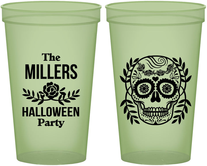 Custom Halloween 22 oz Glow In The Dark Cups - Sugar Skull | 250061