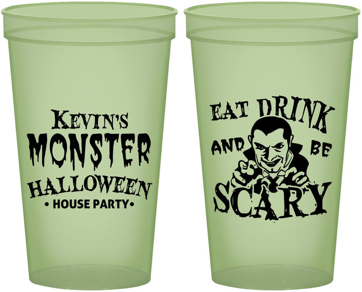 Custom Halloween 22 oz Glow In The Dark Cups - Eat Drink Be Scary | 250063