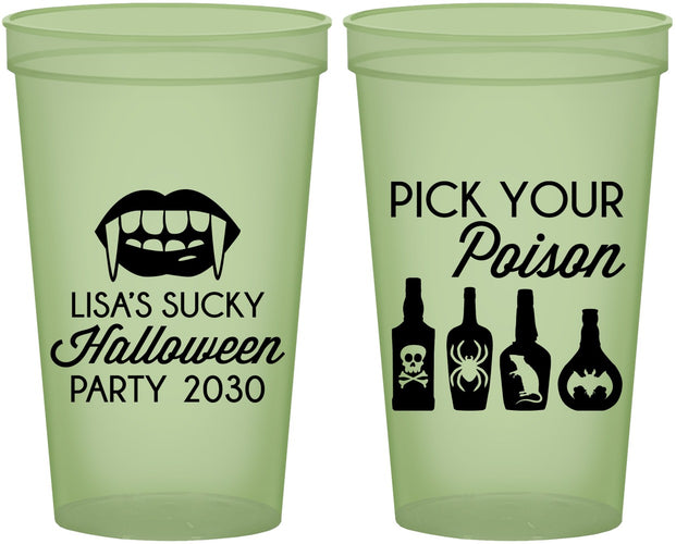 Custom Halloween 22 oz Glow In The Dark Cups - Pick Your Poison | 250065