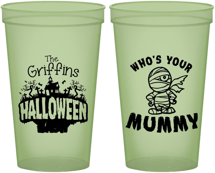 Custom Halloween 22 oz Glow In The Dark Cups - Whos Your Mummy | 250067