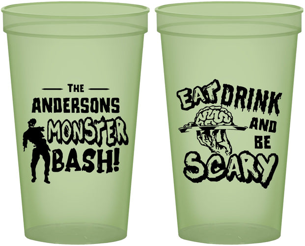 Custom Halloween 22 oz Glow In The Dark Cups - Eat Drink Be Scary | 250070
