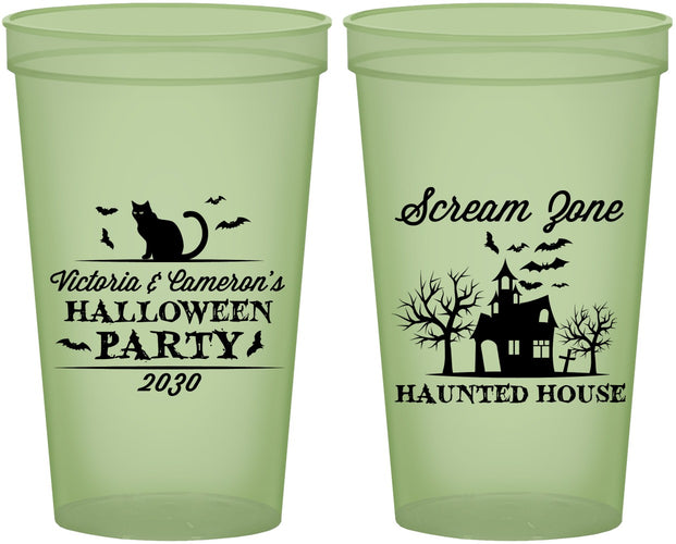 Custom Halloween 22 oz Glow In The Dark Cups - Haunted House | 250071