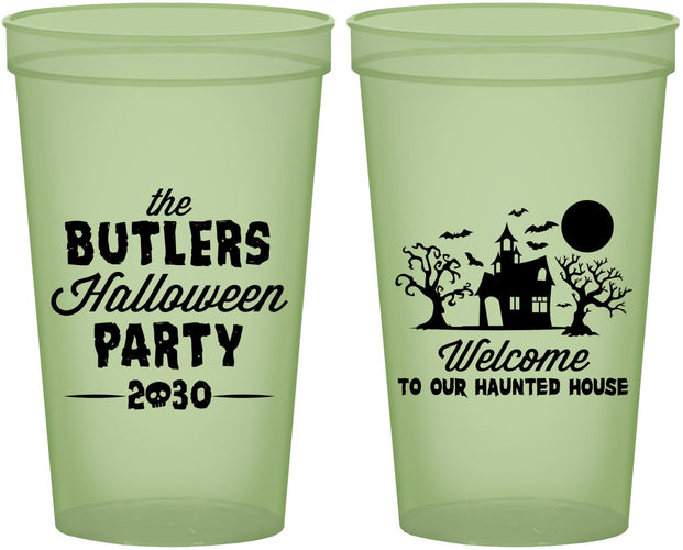 Custom Halloween 22 oz Glow In The Dark Cups - Haunted House | 250073