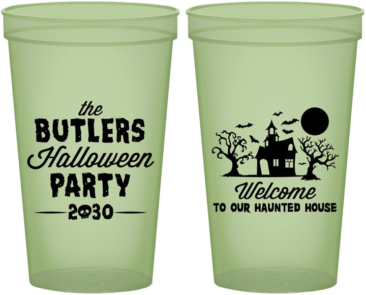 Custom Halloween 22 oz Glow In The Dark Cups - Haunted House | 250073