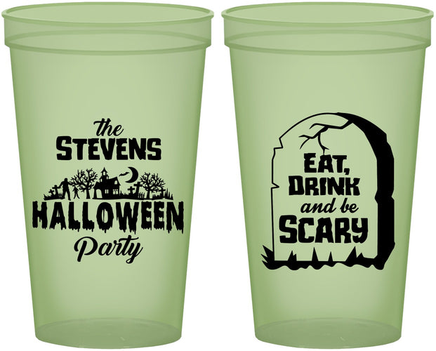 Custom Halloween 22 oz Glow In The Dark Cups - Eat Drink Be Scary | 250074