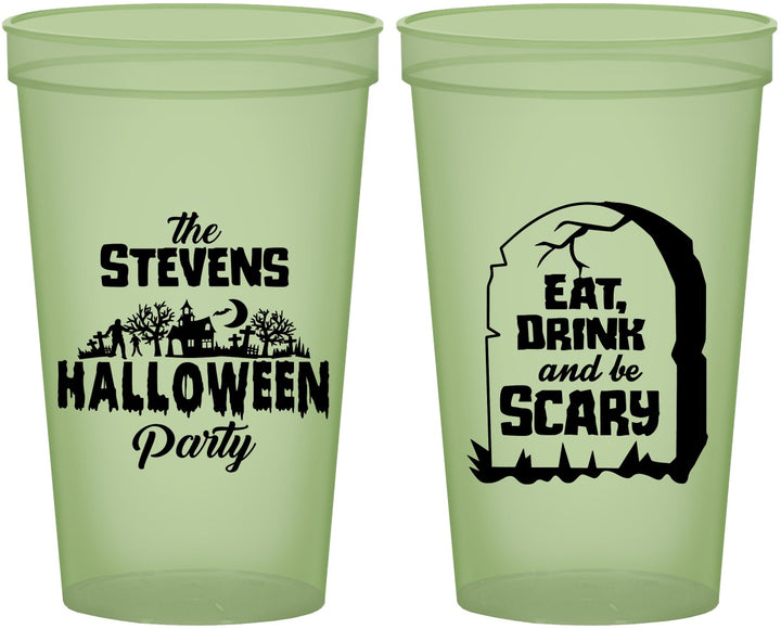 Custom Halloween 22 oz Glow In The Dark Cups - Eat Drink Be Scary | 250074