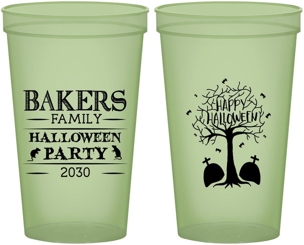 Custom Halloween 22 oz Glow In The Dark Cups - Graveyard Shift | 250076