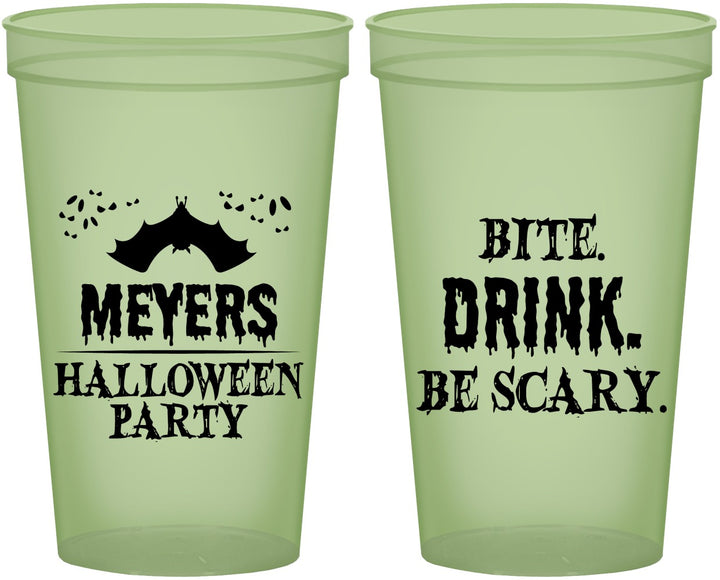 Custom Halloween 22 oz Glow In The Dark Cups - Bite Drink Be Scary | 250082