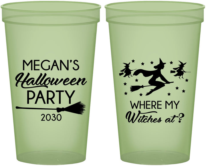 Custom Halloween 22 oz Glow In The Dark Cups - Where My Witches At | 250086