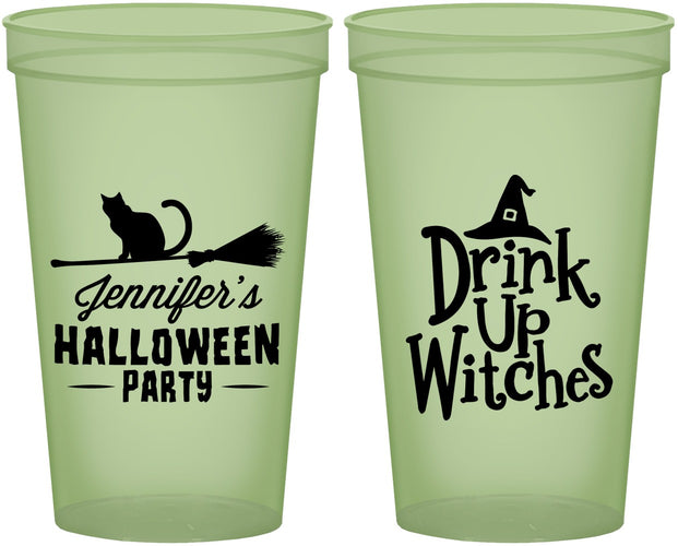 Custom Halloween 22 oz Glow In The Dark Cups - Drink Up Witches | 250096