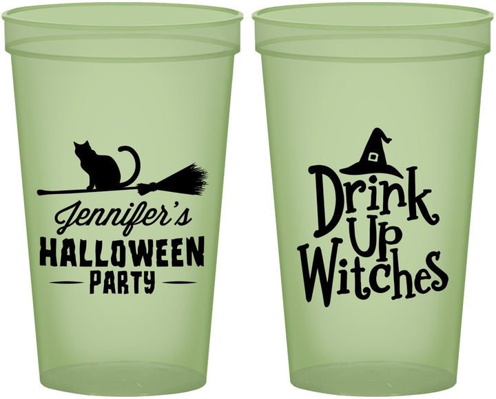 Custom Halloween 22 oz Glow In The Dark Cups - Drink Up Witches | 250096