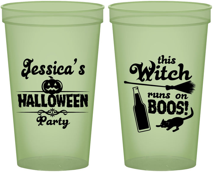 Custom Halloween 22 oz Glow In The Dark Cups - Witch Boos | 250097