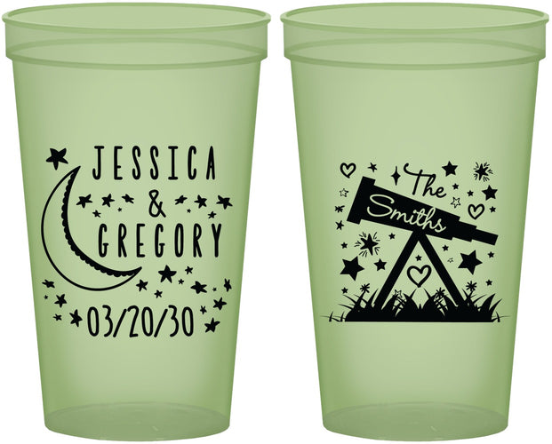 Custom Wedding 22 oz Glow In The Dark Cups - Telescope | 255