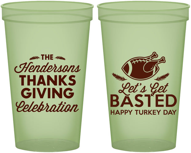 Custom Thanksgiving 22 oz Glow In The Dark Cups - Lets Get Basted | 260003