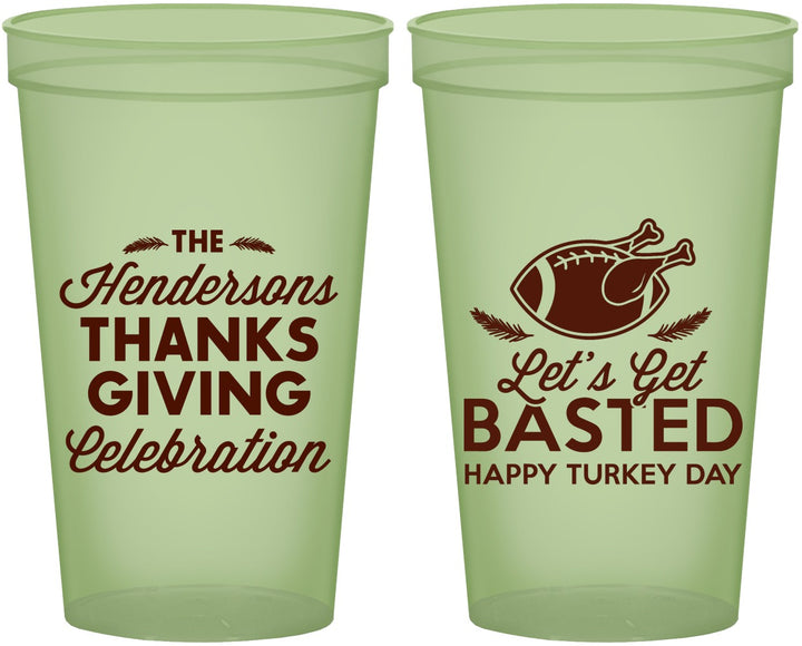 Custom Thanksgiving 22 oz Glow In The Dark Cups - Lets Get Basted | 260003