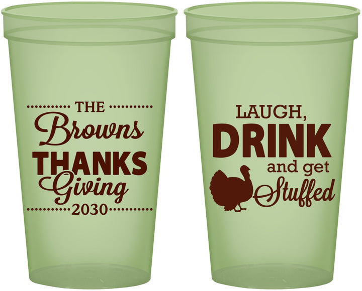 Custom Thanksgiving 22 oz Glow In The Dark Cups - Laugh Drink Stuffed | 260007